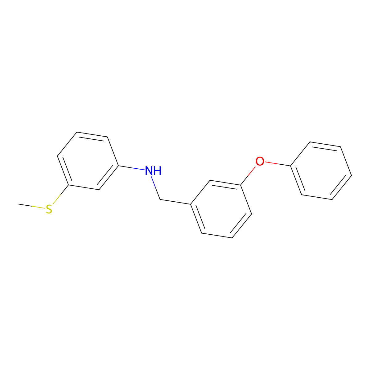 3-(methylsulfanyl)-N-(3-phenoxybenzyl)aniline molecular structure, CAS 415970-88-6