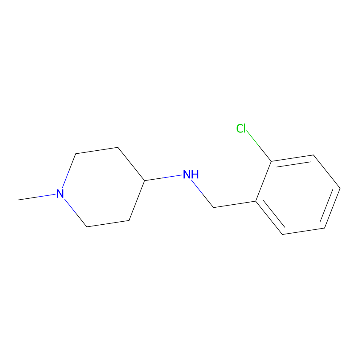 (2-Chloro-benzyl)-(1-methyl-piperidin-4-yl)-amine molecular structure, CAS 415970-92-2
