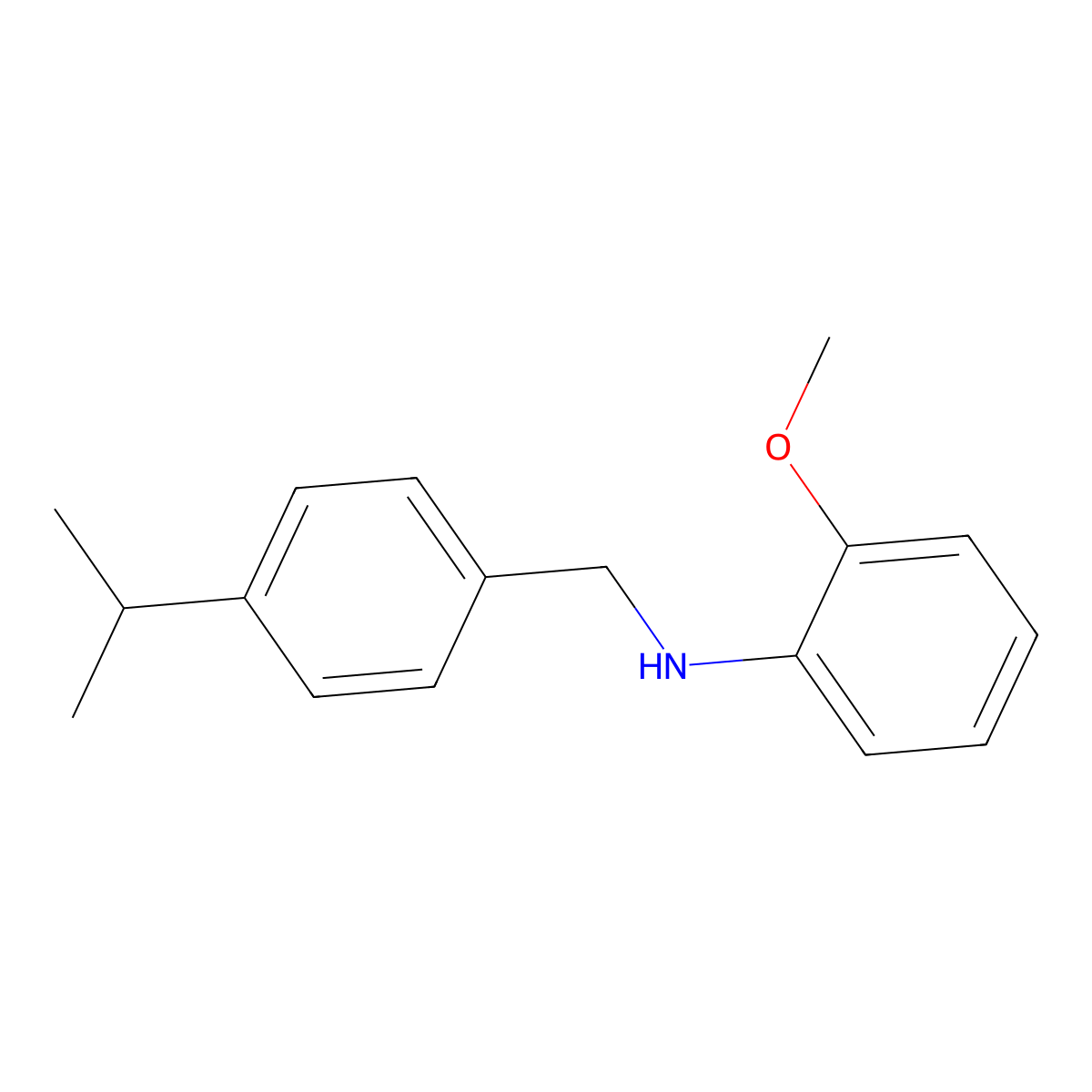 2-methoxy-N-[4-(propan-2-yl)benzyl]aniline molecular structure, CAS 415971-14-1