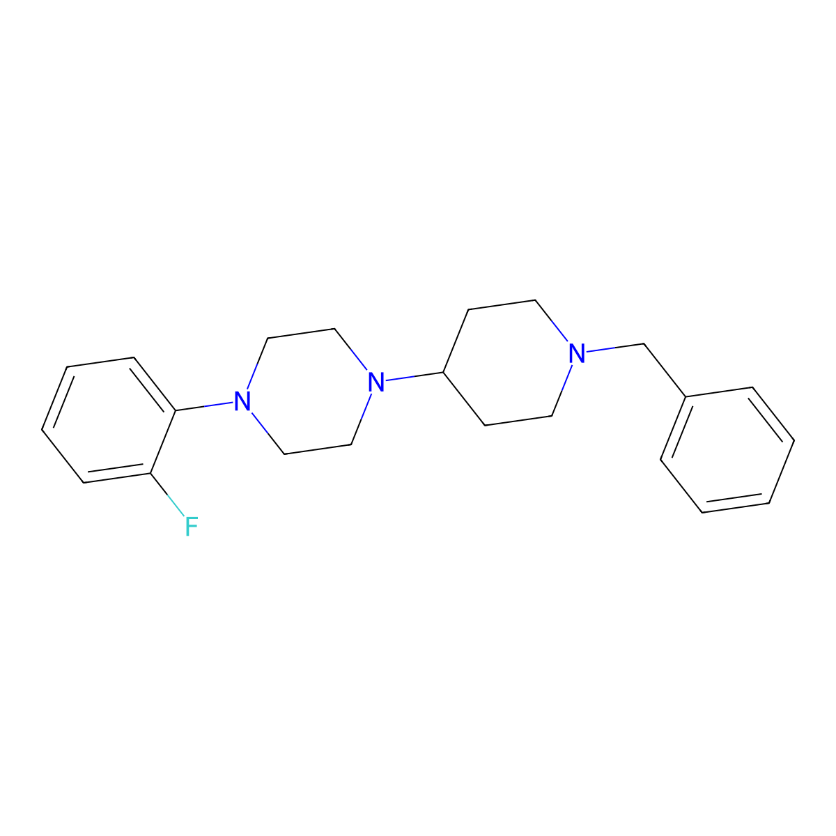 1-(1-Benzylpiperidin-4-yl)-4-(2-fluorophenyl)piperazine molecular structure, CAS 415971-19-6