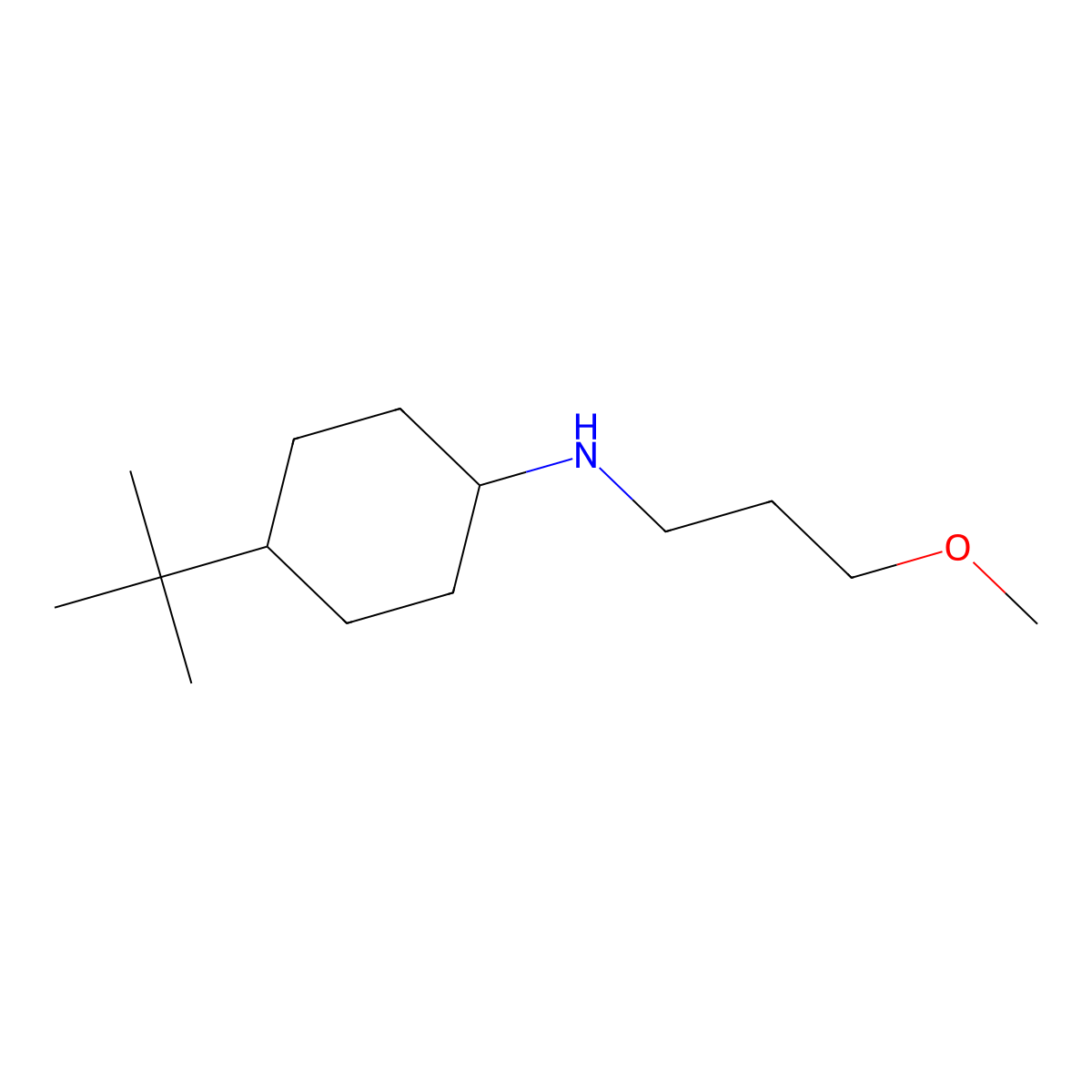 4-tert-butyl-N-(3-methoxypropyl)cyclohexan-1-amine molecular structure, CAS 415971-66-3