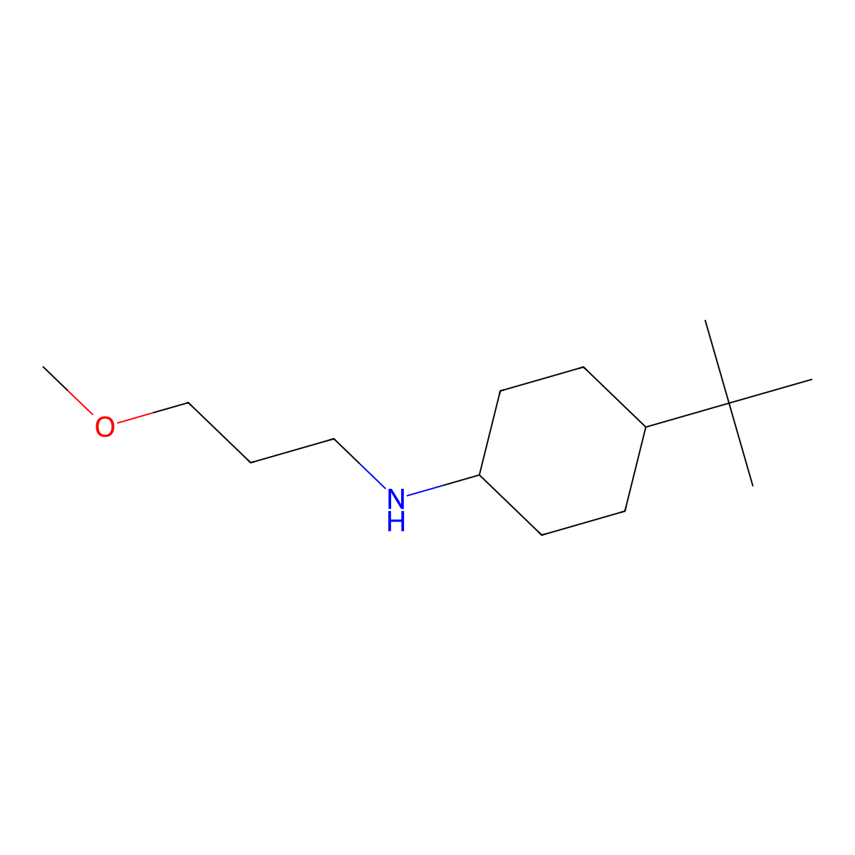 4-tert-butyl-N-(3-methoxypropyl)cyclohexan-1-amine molecular structure, CAS 415971-66-3