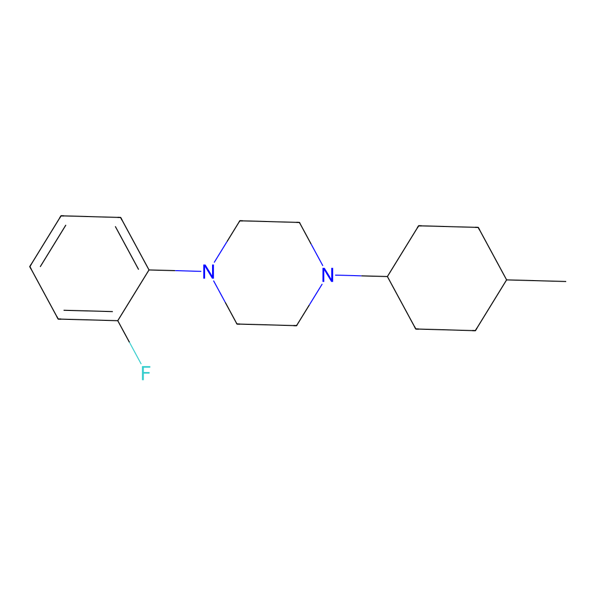 1-(2-Fluorophenyl)-4-(4-methylcyclohexyl)piperazine molecular structure, CAS 415971-97-0