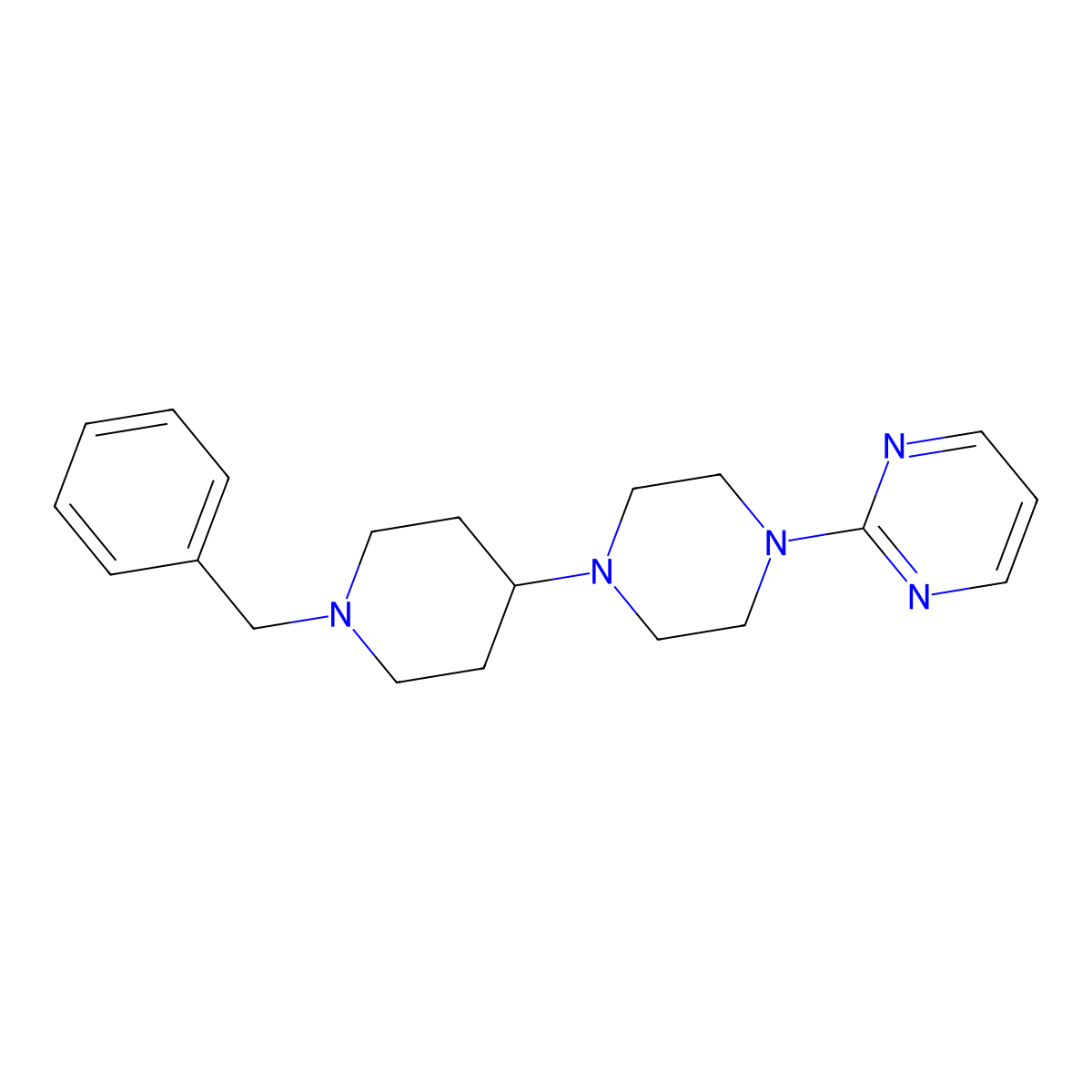 2-[4-(1-Benzylpiperidin-4-yl)piperazin-1-yl]pyrimidine molecular structure, CAS 415972-16-6