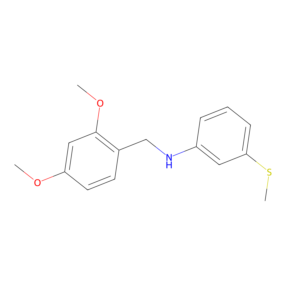 N-(2,4-dimethoxybenzyl)-3-(methylsulfanyl)aniline molecular structure, CAS 415972-22-4