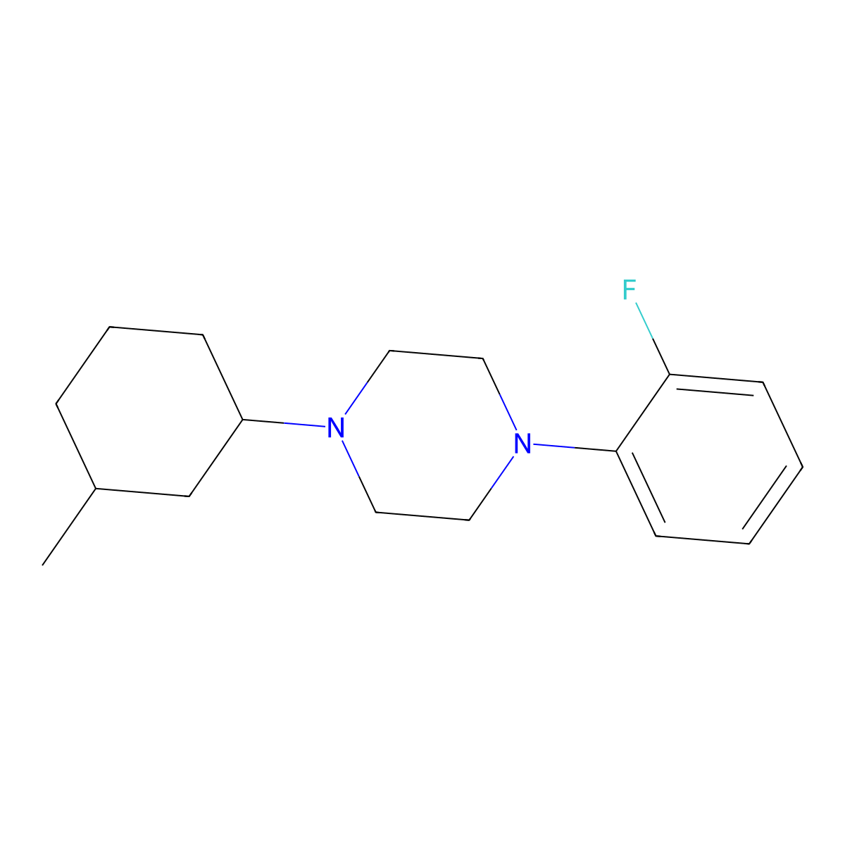 1-(2-Fluorophenyl)-4-(3-methylcyclohexyl)piperazine molecular structure, CAS 415972-54-2