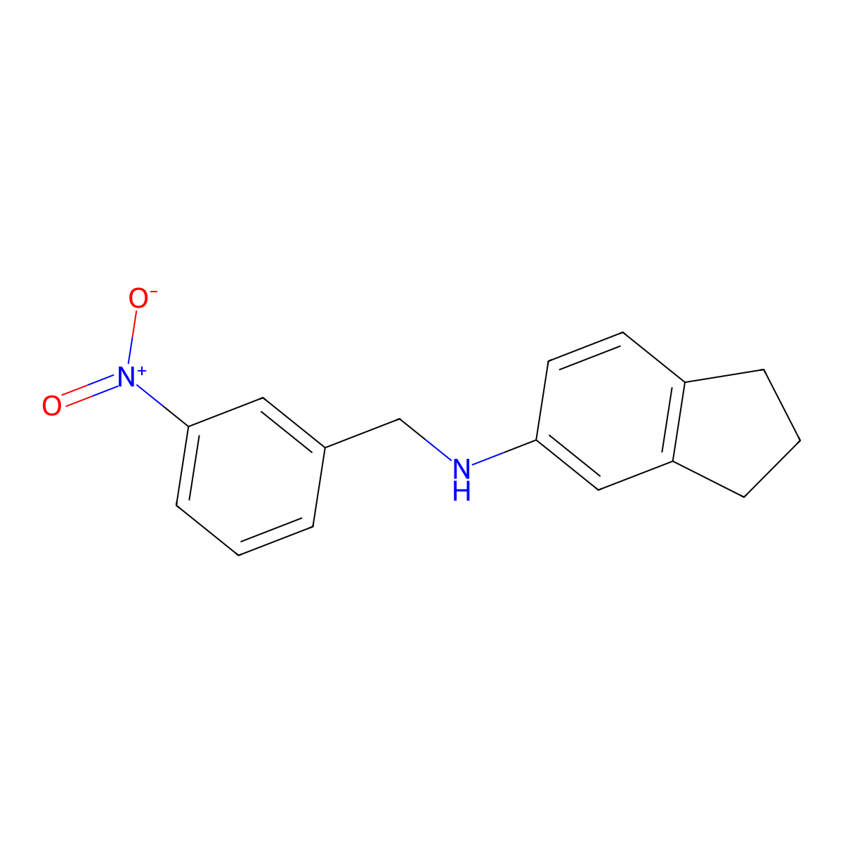 N-(3-nitrobenzyl)-5-indanamine molecular structure, CAS 415972-55-3