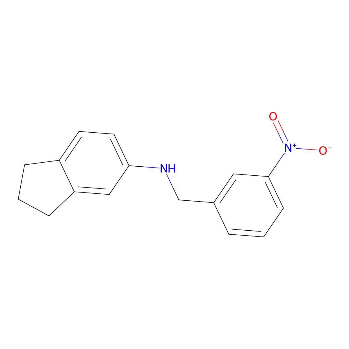 N-(3-nitrobenzyl)-5-indanamine molecular structure, CAS 415972-55-3