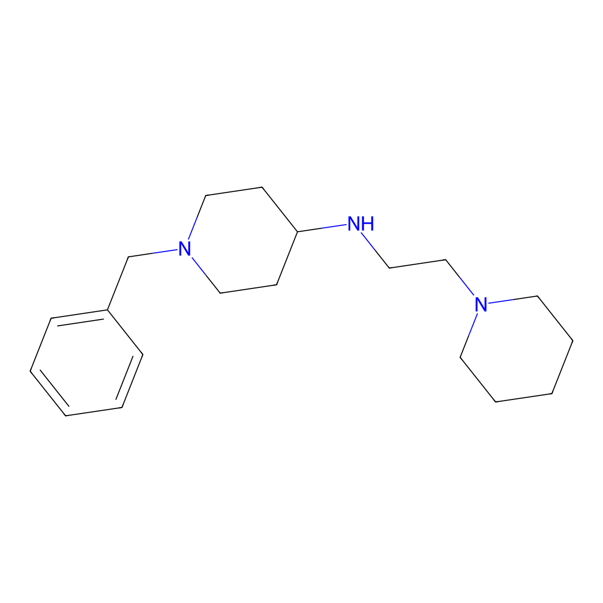 1-benzyl-N-(2-piperidin-1-ylethyl)piperidin-4-amine molecular structure, CAS 415972-67-7