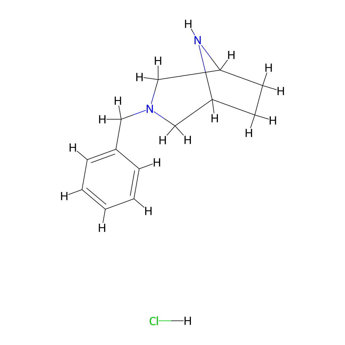 3-Benzyl-3,8-diaza-bicyclo[3.2.1]octane hydrochloride molecular structure, CAS 415979-09-8