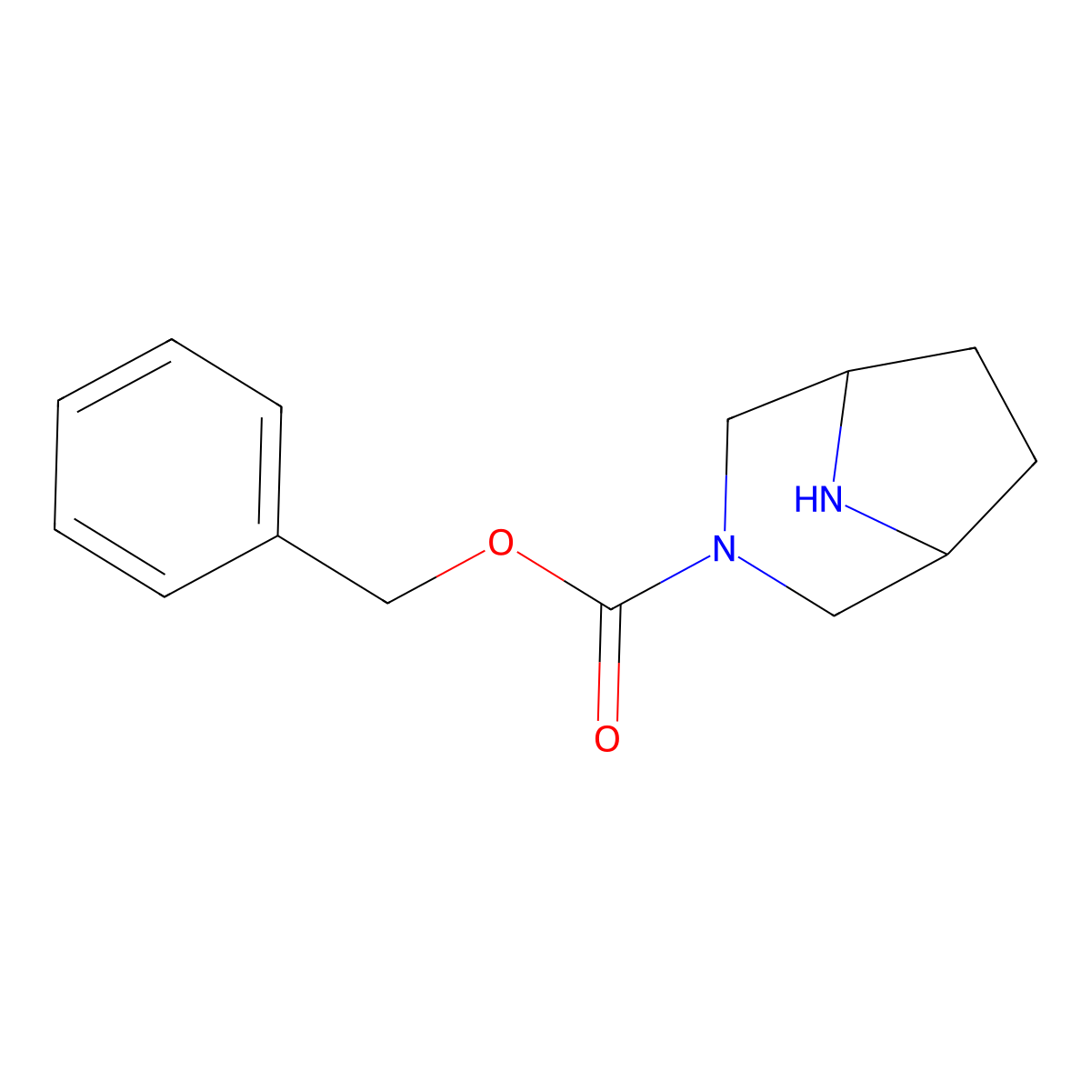 Benzyl 3,8-diazabicyclo[3.2.1]octane-3-carboxylate molecular structure, CAS 415979-31-6