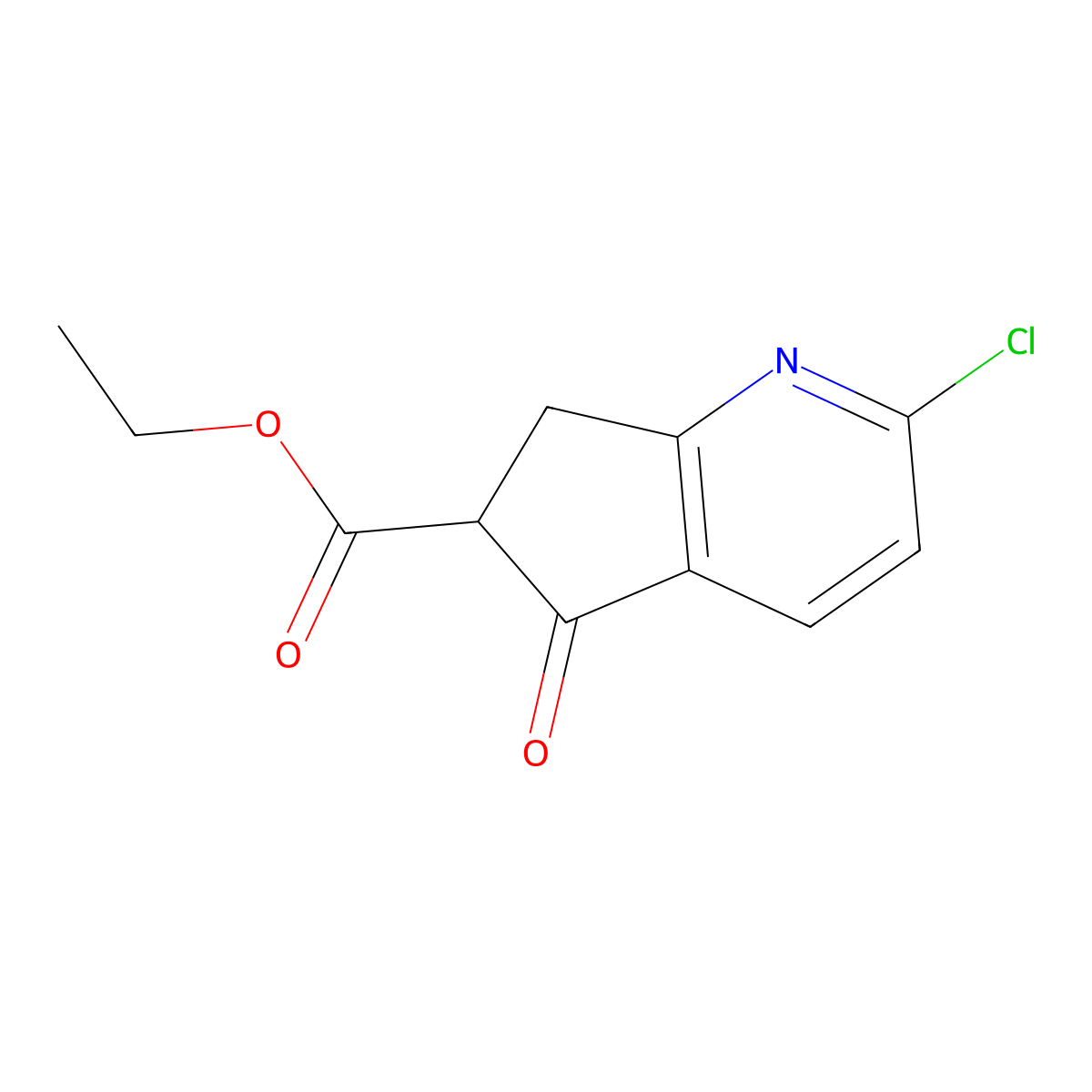Ethyl 2-chloro-5-oxo-6,7-dihydro-5H-cyclopenta[b]pyridine-6-carboxylate molecular structure, CAS 41598-57-6