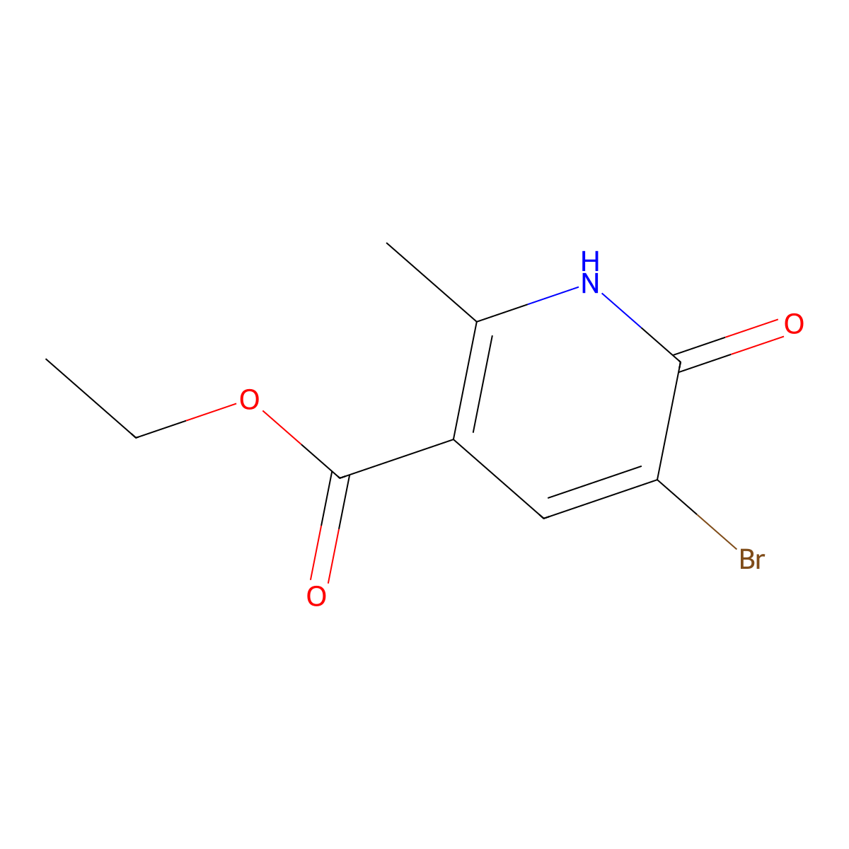 Ethyl 5-bromo-6-hydroxy-2-methylnicotinate molecular structure, CAS 41598-77-0