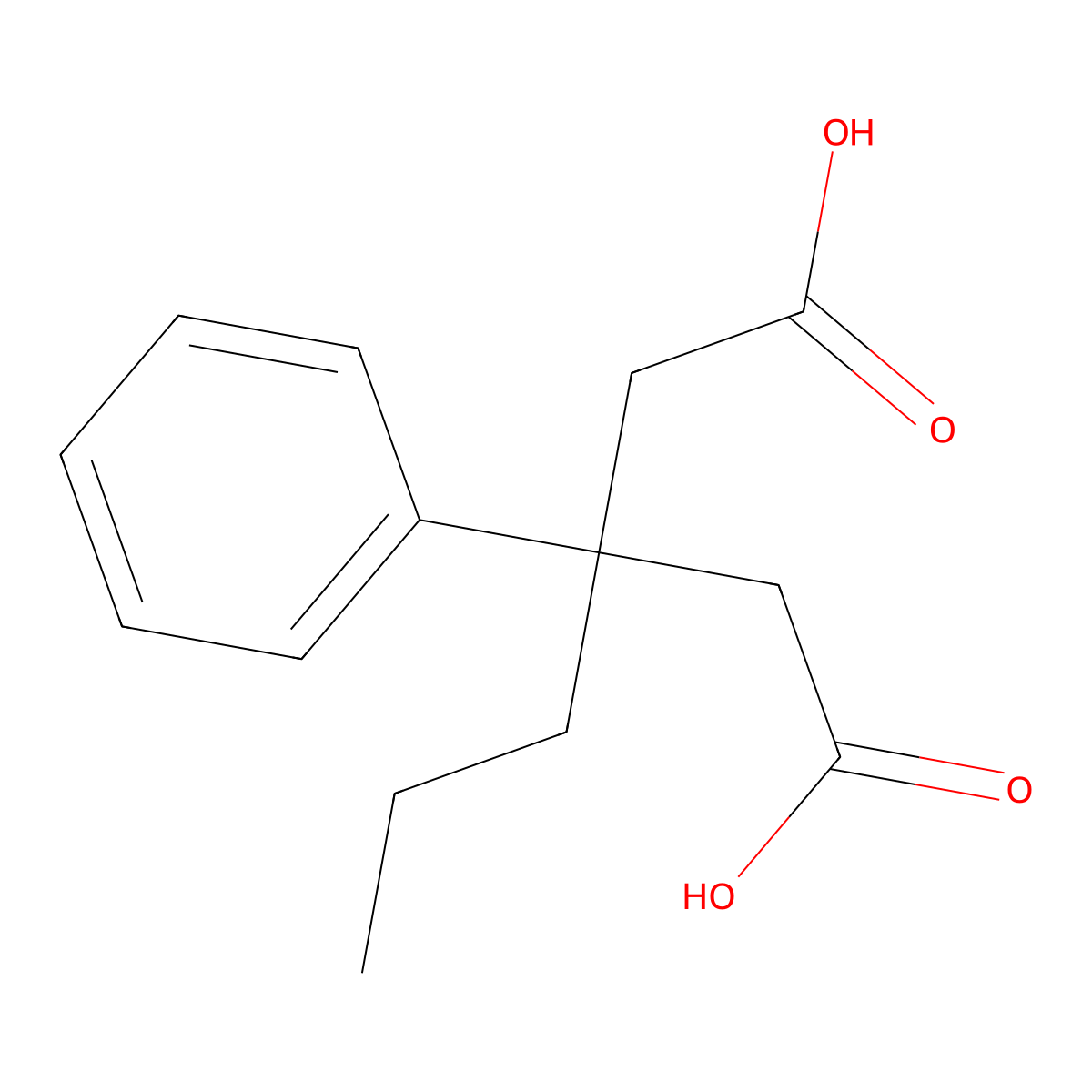 3-Phenyl-3-propylglutaric acid molecular structure, CAS 4160-94-5