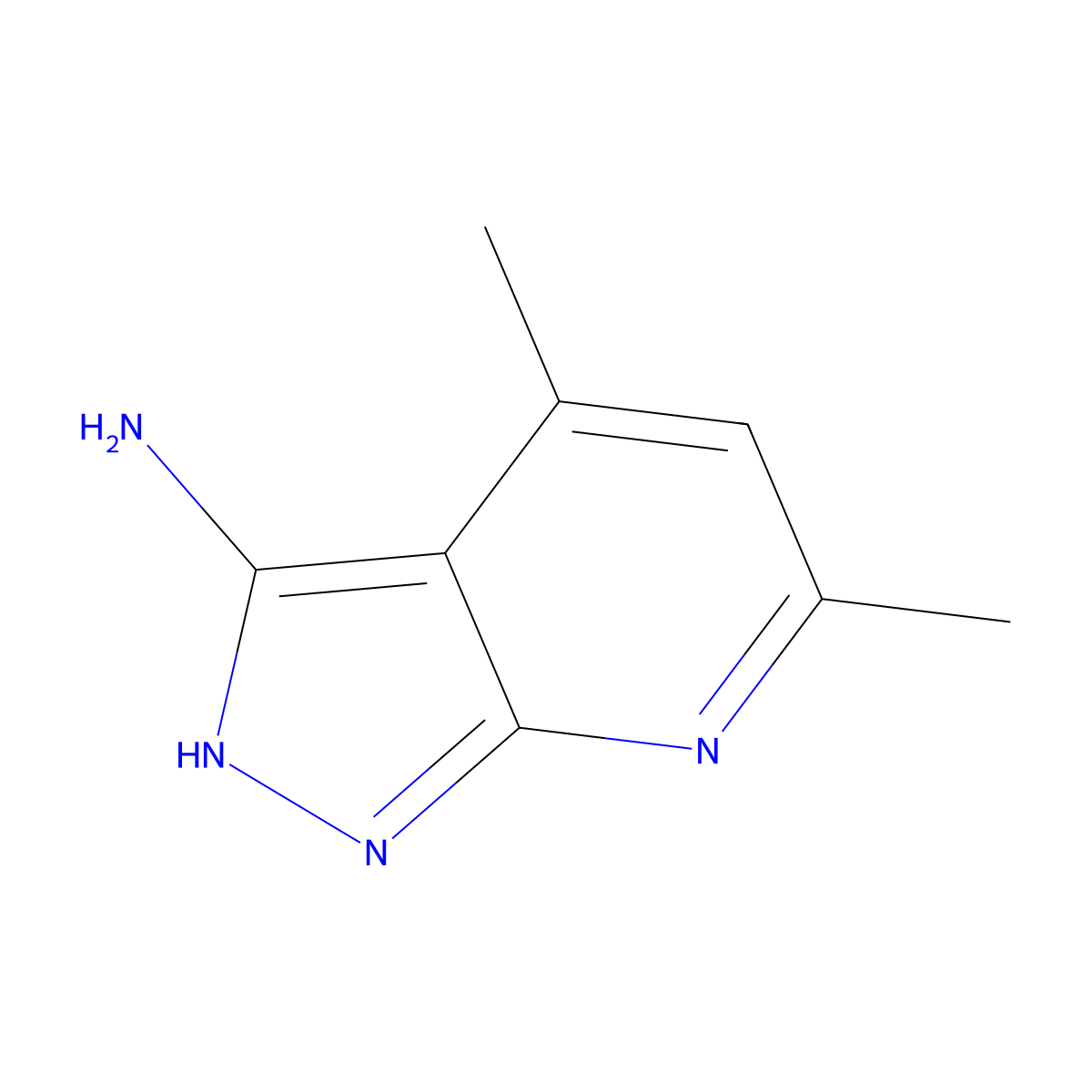 4,6-Dimethyl-1H-pyrazolo[3,4-b]pyridin-3-amine molecular structure, CAS 41601-44-9