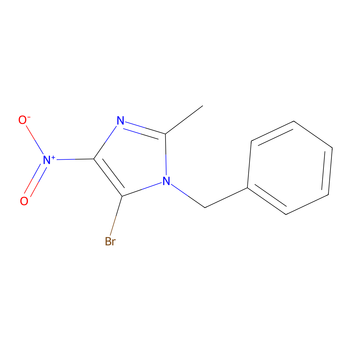 1-Benzyl-5-bromo-2-methyl-4-nitro-1H-imidazole molecular structure, CAS 41604-61-9