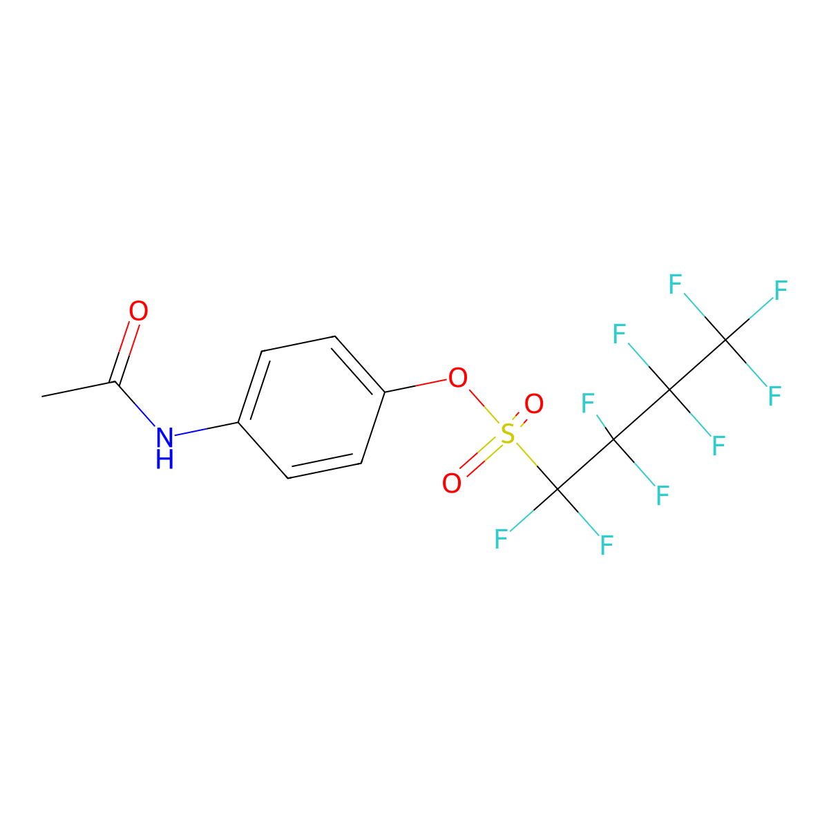 4-Acetamidophenyl nonafluorobutane-1-sulfonate molecular structure, CAS 41605-57-6