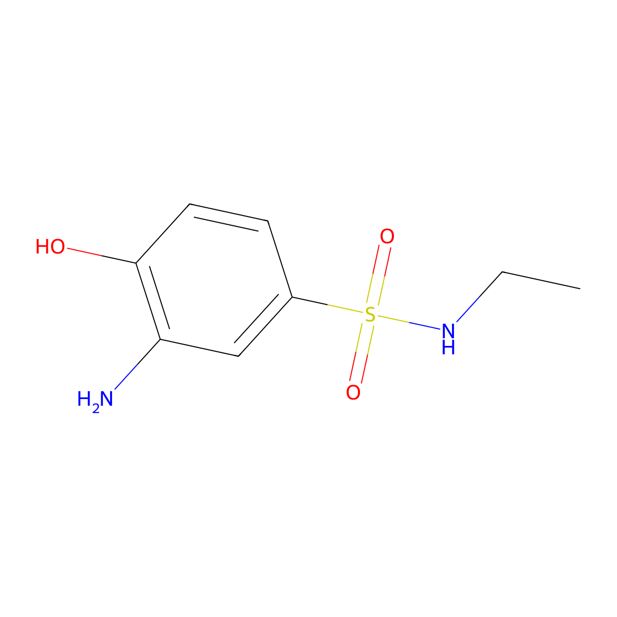 3-Amino-N-ethyl-4-hydroxybenzenesulfonamide molecular structure, CAS 41606-61-5