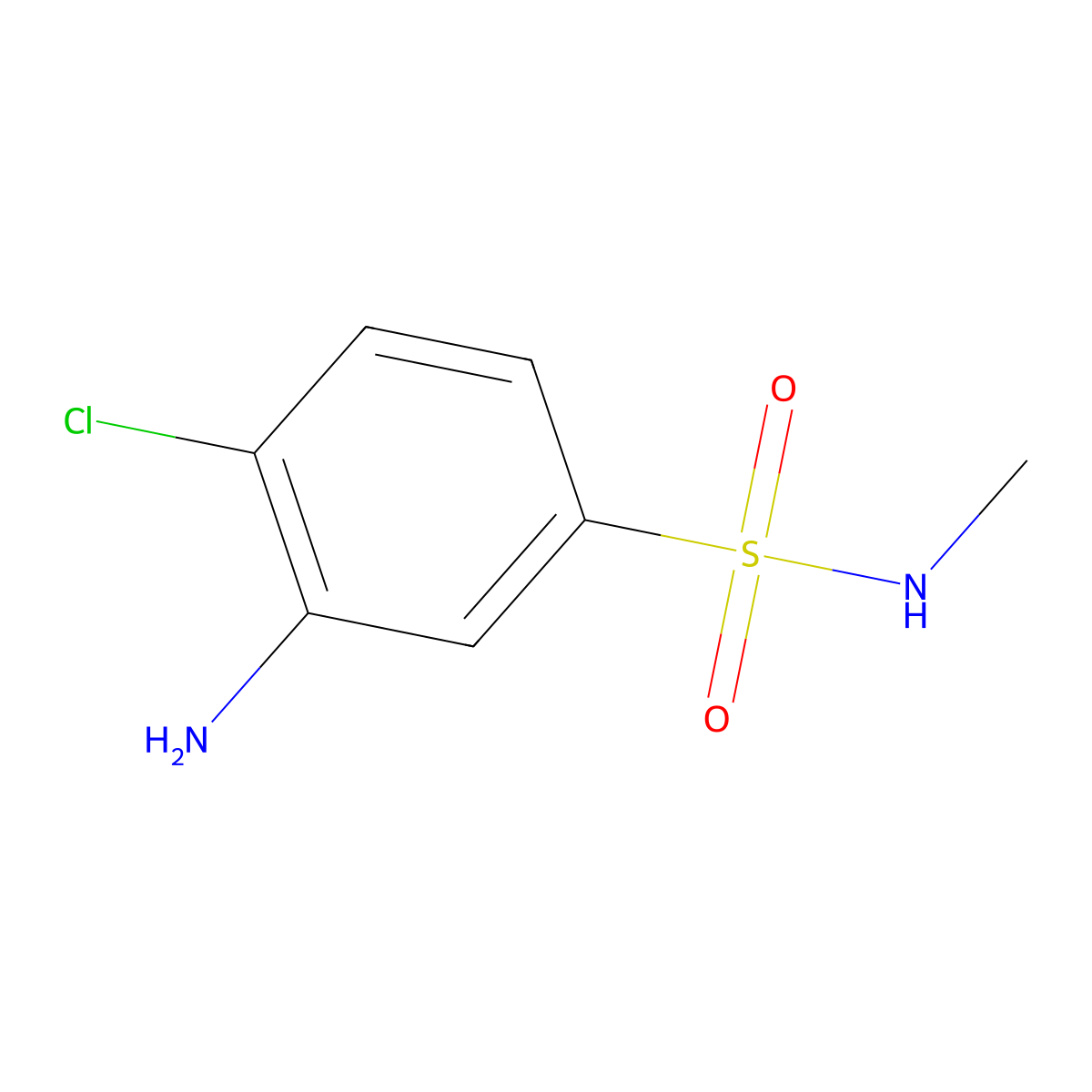 3-Amino-4-chloro-N-methylbenzenesulfonamide molecular structure, CAS 41607-87-8