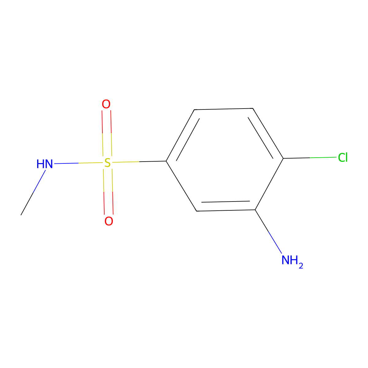 3-Amino-4-chloro-N-methylbenzenesulfonamide molecular structure, CAS 41607-87-8
