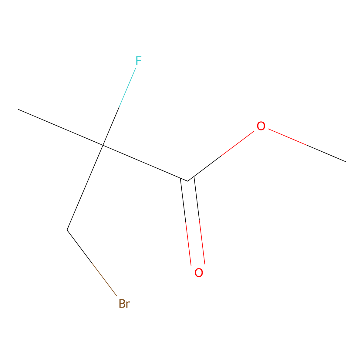 Methyl 3-bromo-2-fluoro-2-methylpropanoate molecular structure, CAS 4161-54-0