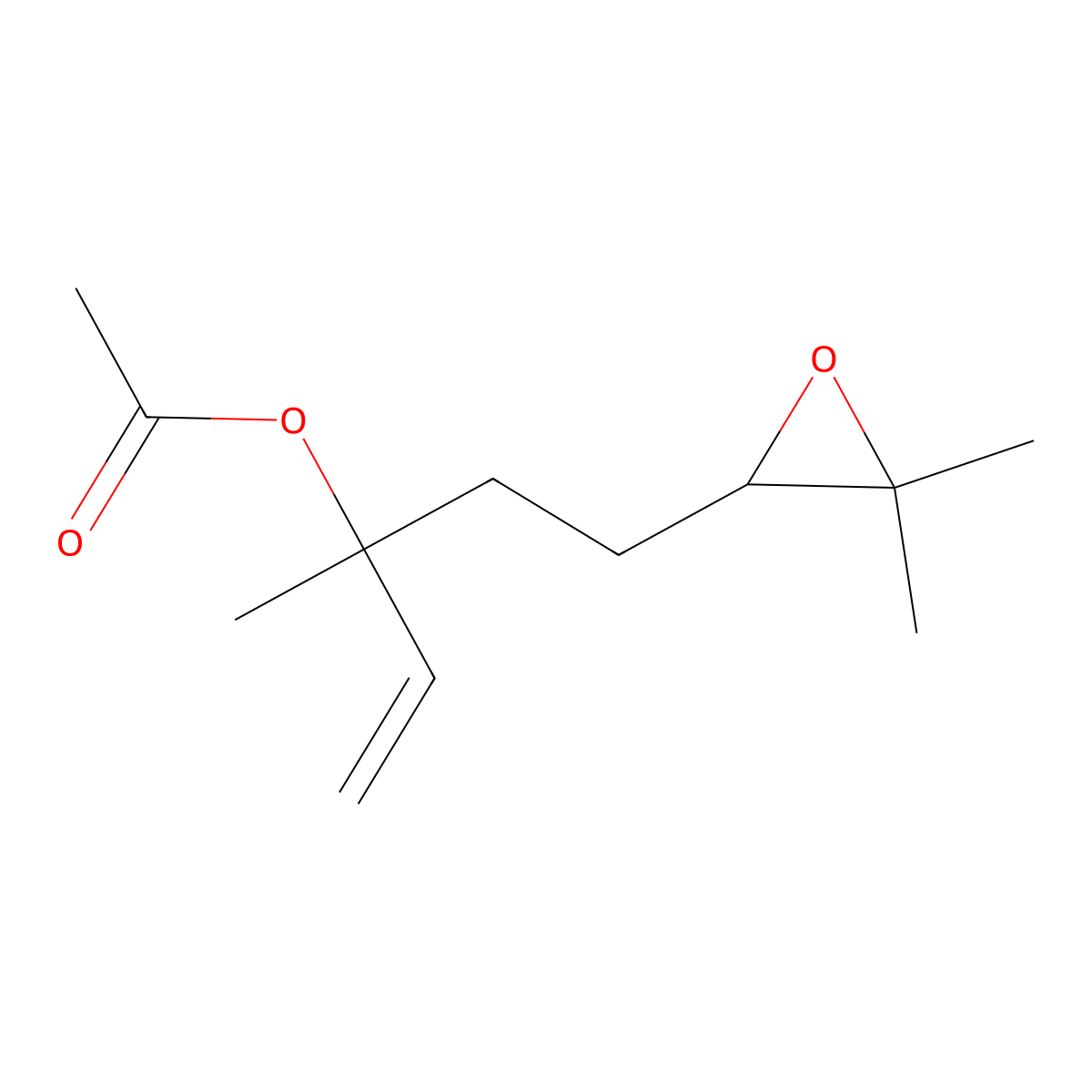 2-Oxiranepropanol, alpha-ethenyl-alpha,3,3-trimethyl-, 2-acetate molecular structure, CAS 41610-76-8