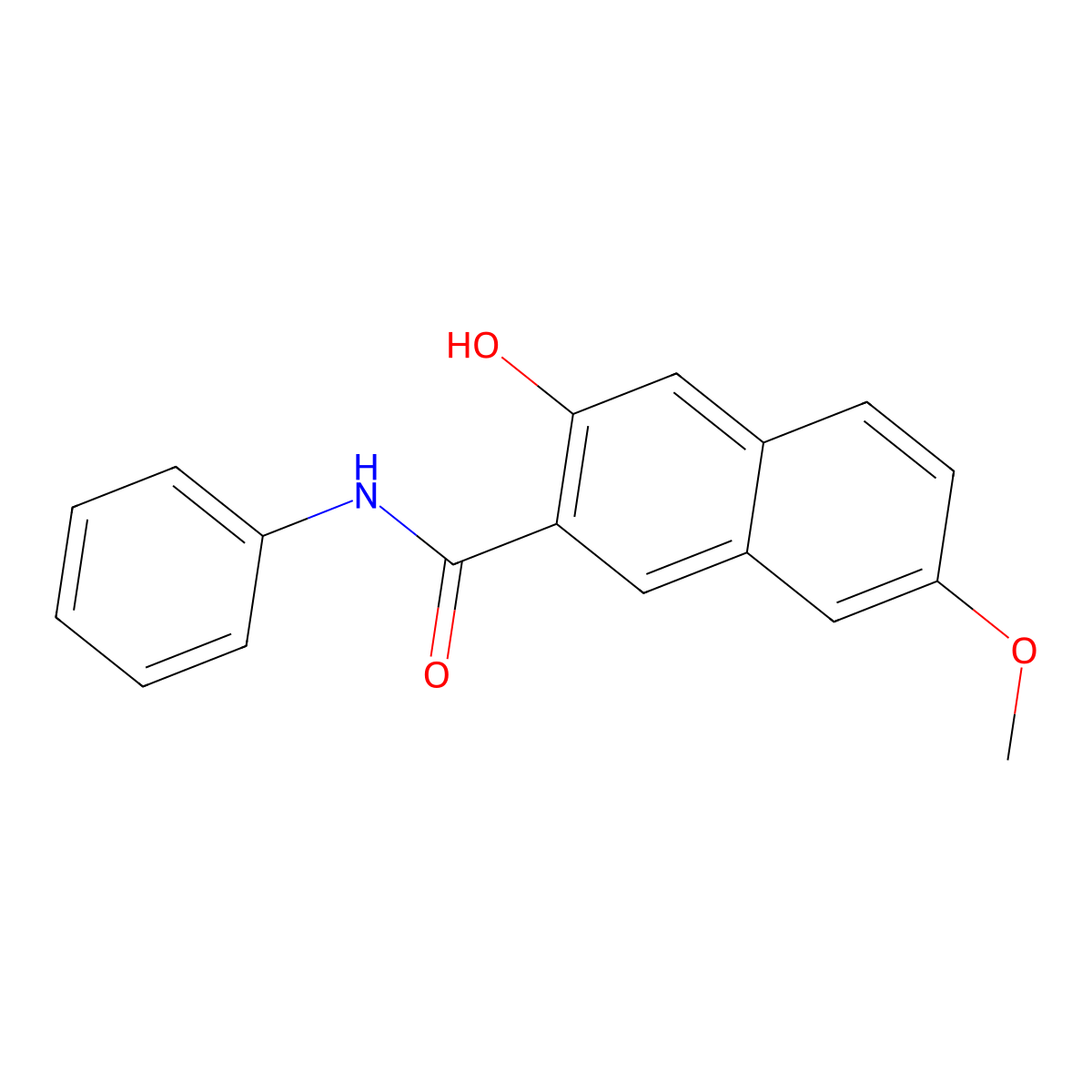 2-Naphthalenecarboxamide, 3-hydroxy-7-methoxy-N-phenyl- molecular structure, CAS 41611-98-7