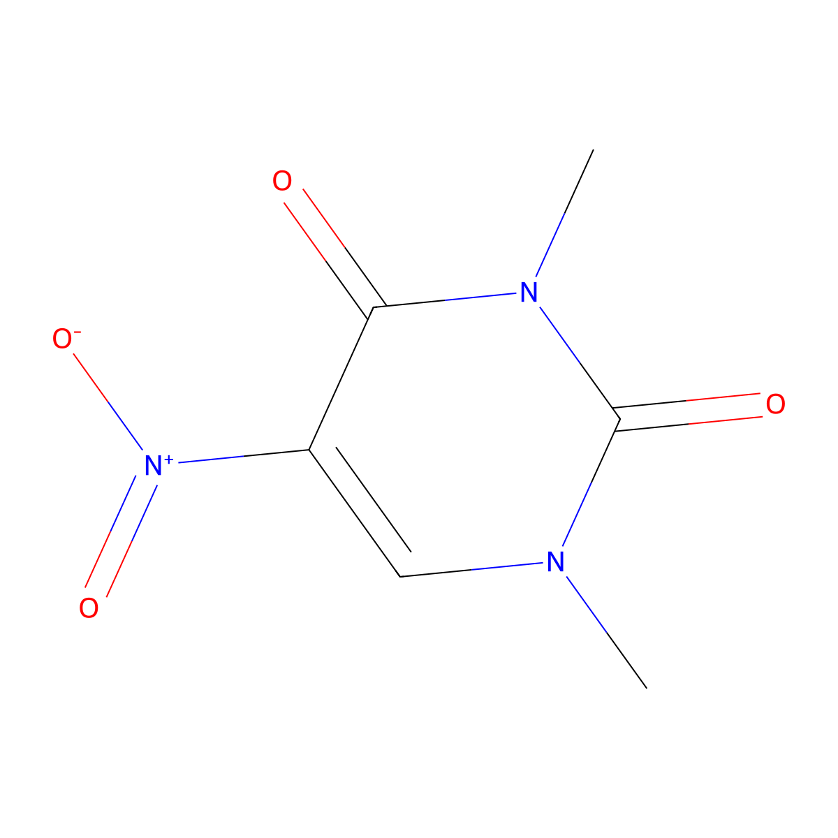 1,3-dimethyl-5-nitropyrimidine-2,4(1H,3H)-dione molecular structure, CAS 41613-26-7