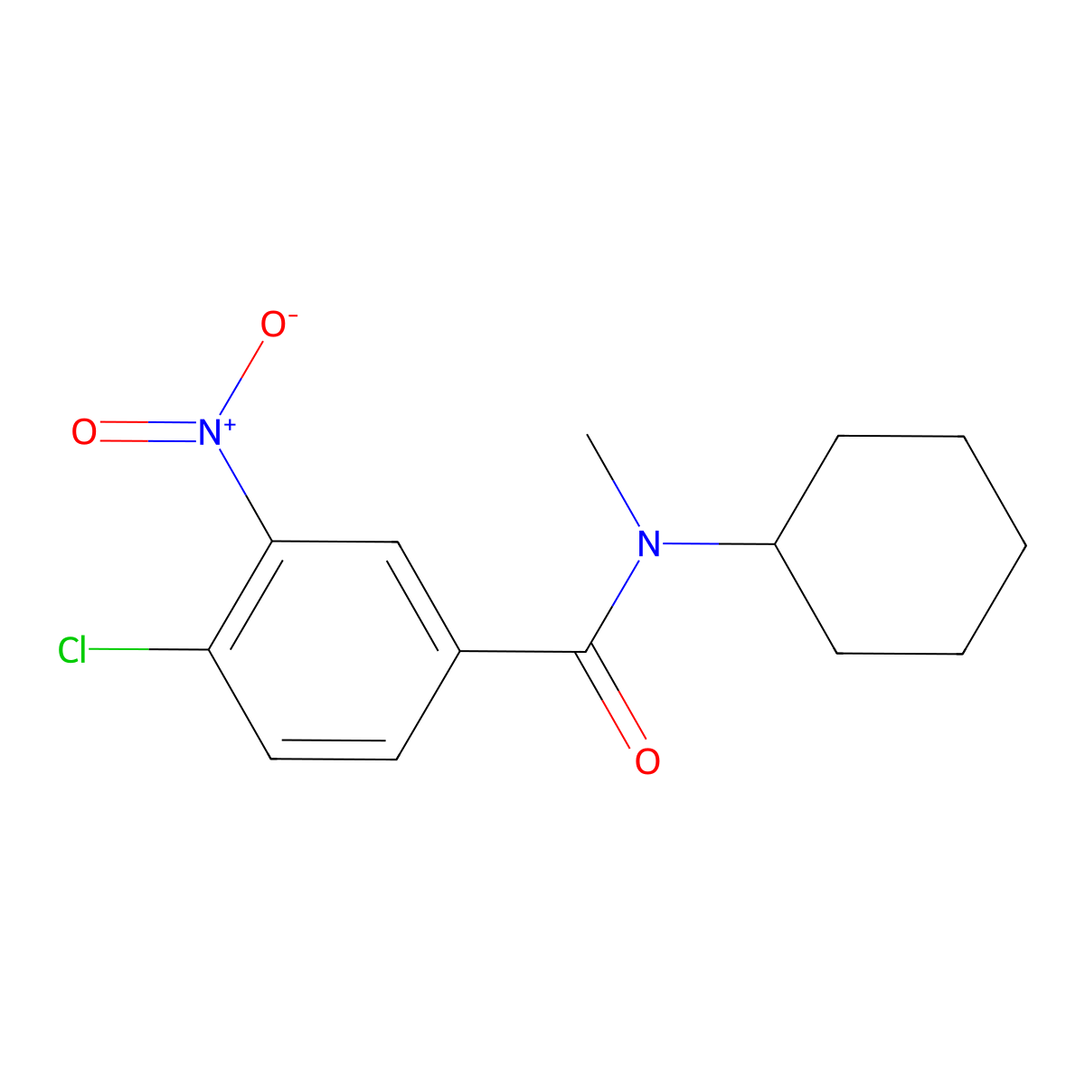 4-chloro-N-cyclohexyl-N-methyl-3-nitrobenzamide molecular structure, CAS 41614-18-0