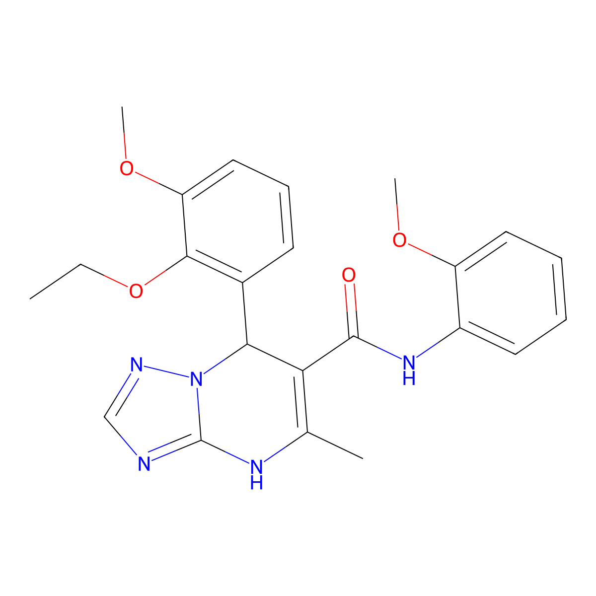 7-(2-ethoxy-3-methoxyphenyl)-N-(2-methoxyphenyl)-5-methyl-4,7-dihydro[1,2,4]triazolo[1,5-a]pyrimidine-6-carboxamide molecular structure, CAS 4162-06-5