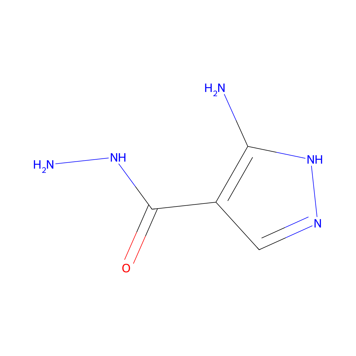 3-amino-1H-pyrazole-4-carbohydrazide molecular structure, CAS 41621-10-7