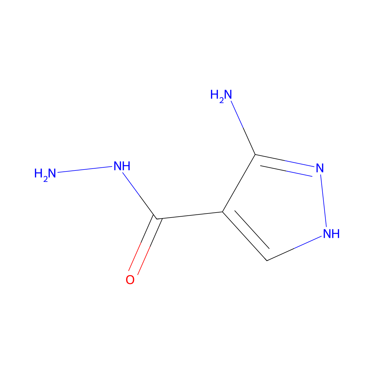 3-amino-1H-pyrazole-4-carbohydrazide molecular structure, CAS 41621-10-7