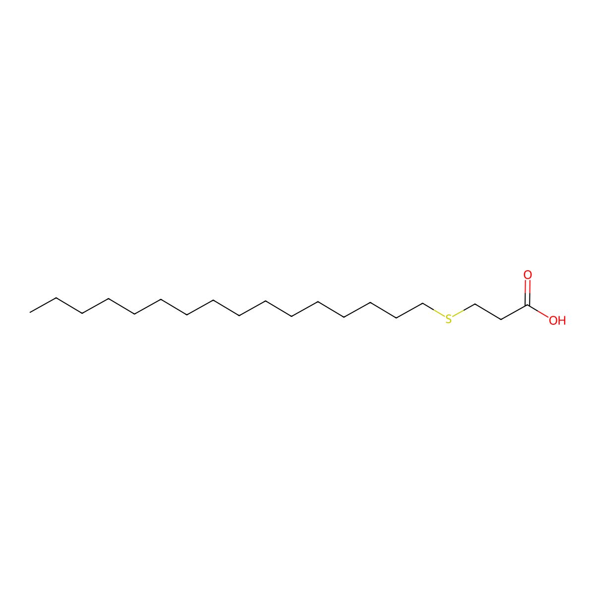 Propanoic acid, 3-(hexadecylthio)- molecular structure, CAS 41622-39-3