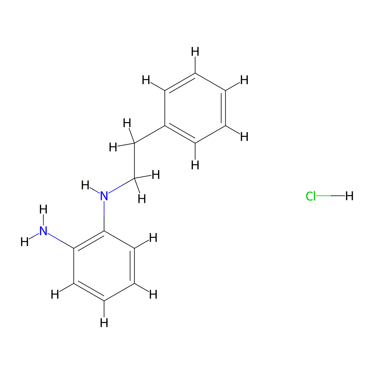 N-(2-aminophenyl)-N-(2-phenylethyl)amine hydrochloride molecular structure, CAS 41625-94-9