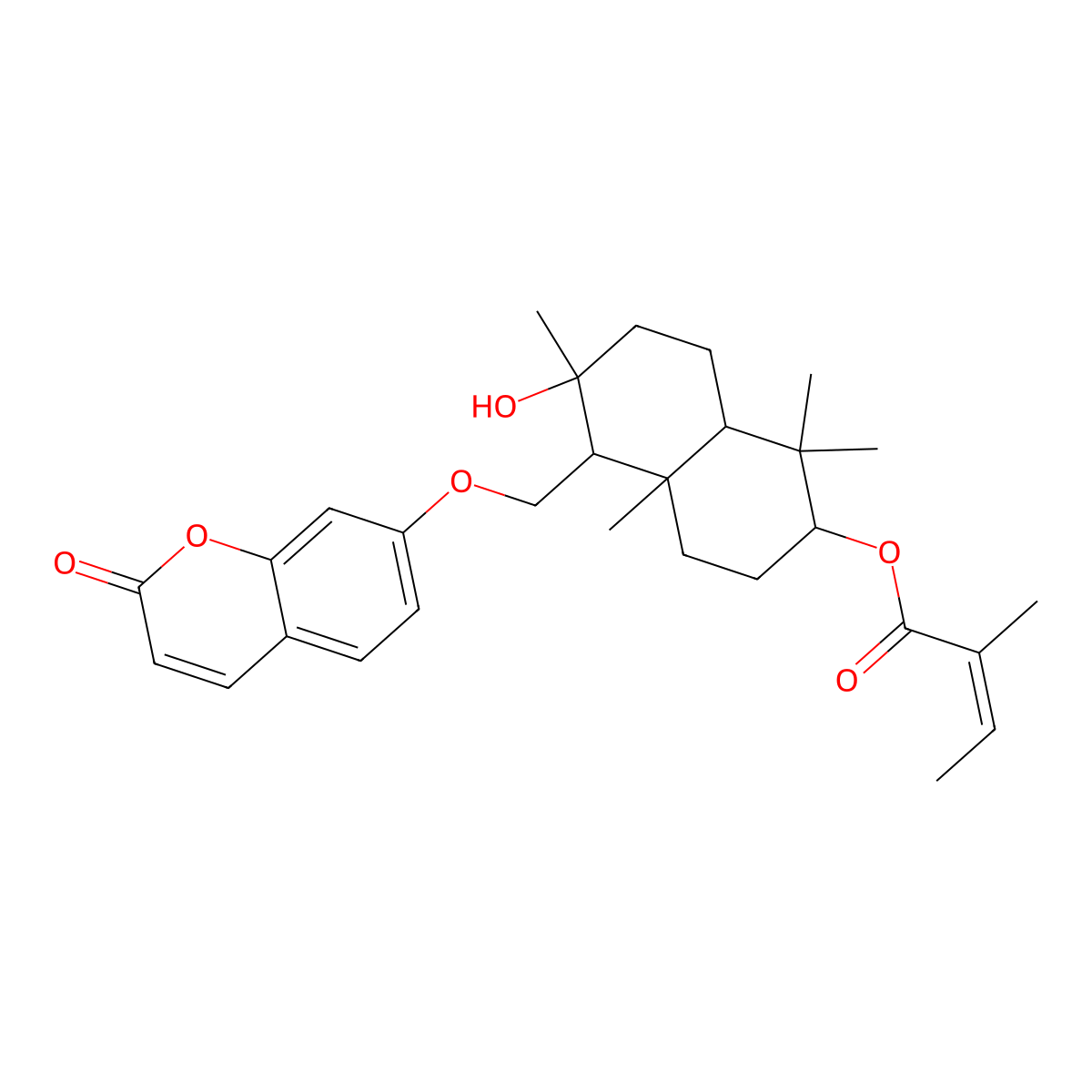 Isosamarcandin angelate molecular structure, CAS 41628-26-6