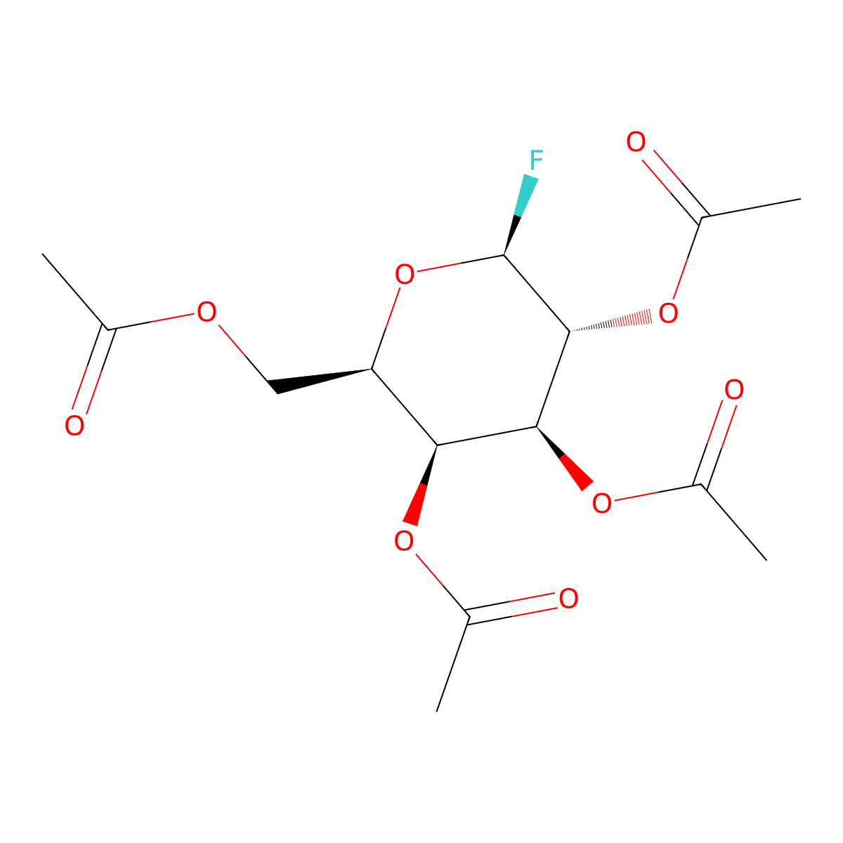 beta-D-Galactopyranosyl fluoride, 2,3,4,6-tetraacetate molecular structure, CAS 4163-45-5
