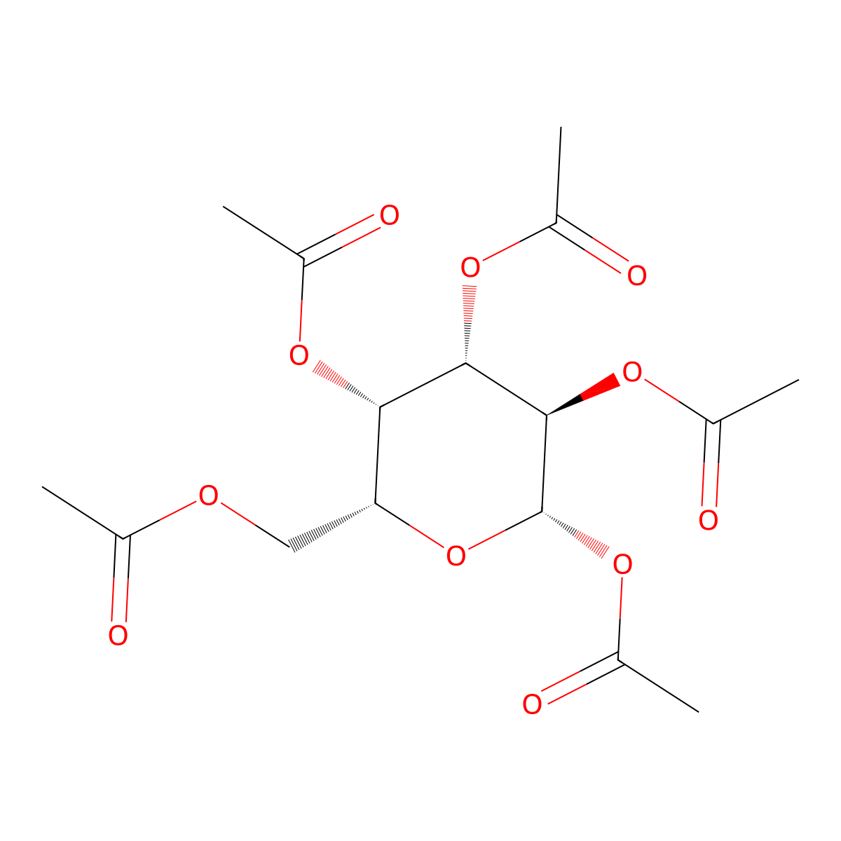 beta-D-Galactose pentaacetate molecular structure, CAS 4163-60-4