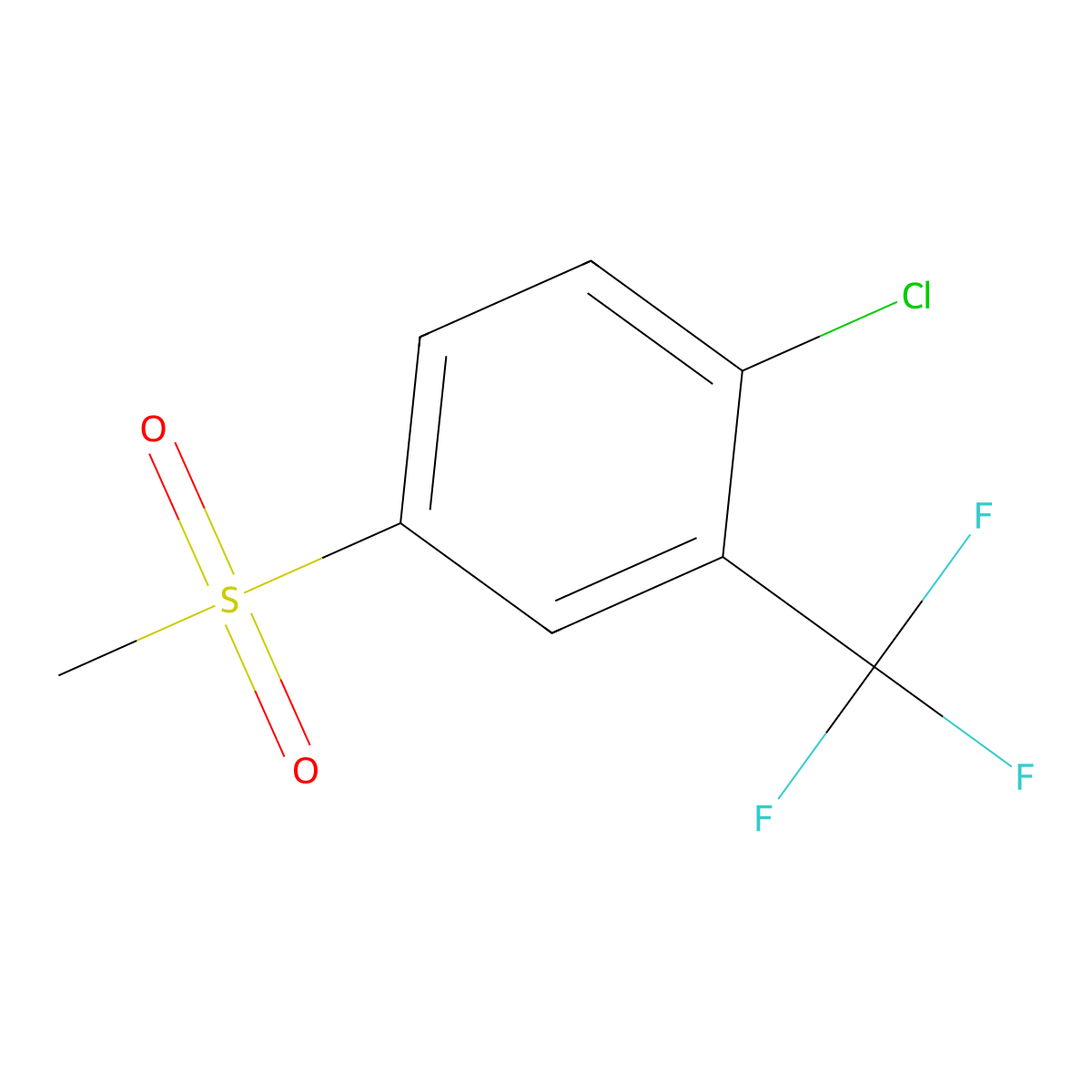 1-Chloro-4-(methanesulfonyl)-2-(trifluoromethyl)benzene molecular structure, CAS 4163-81-9