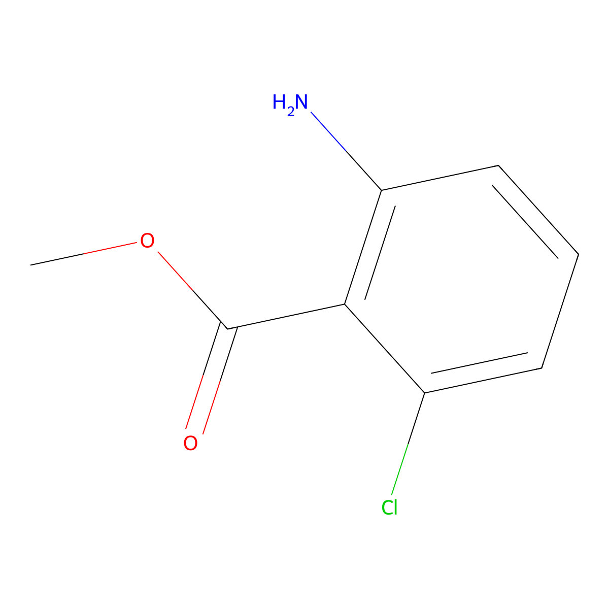 Methyl 2-amino-6-chlorobenzoate molecular structure, CAS 41632-04-6