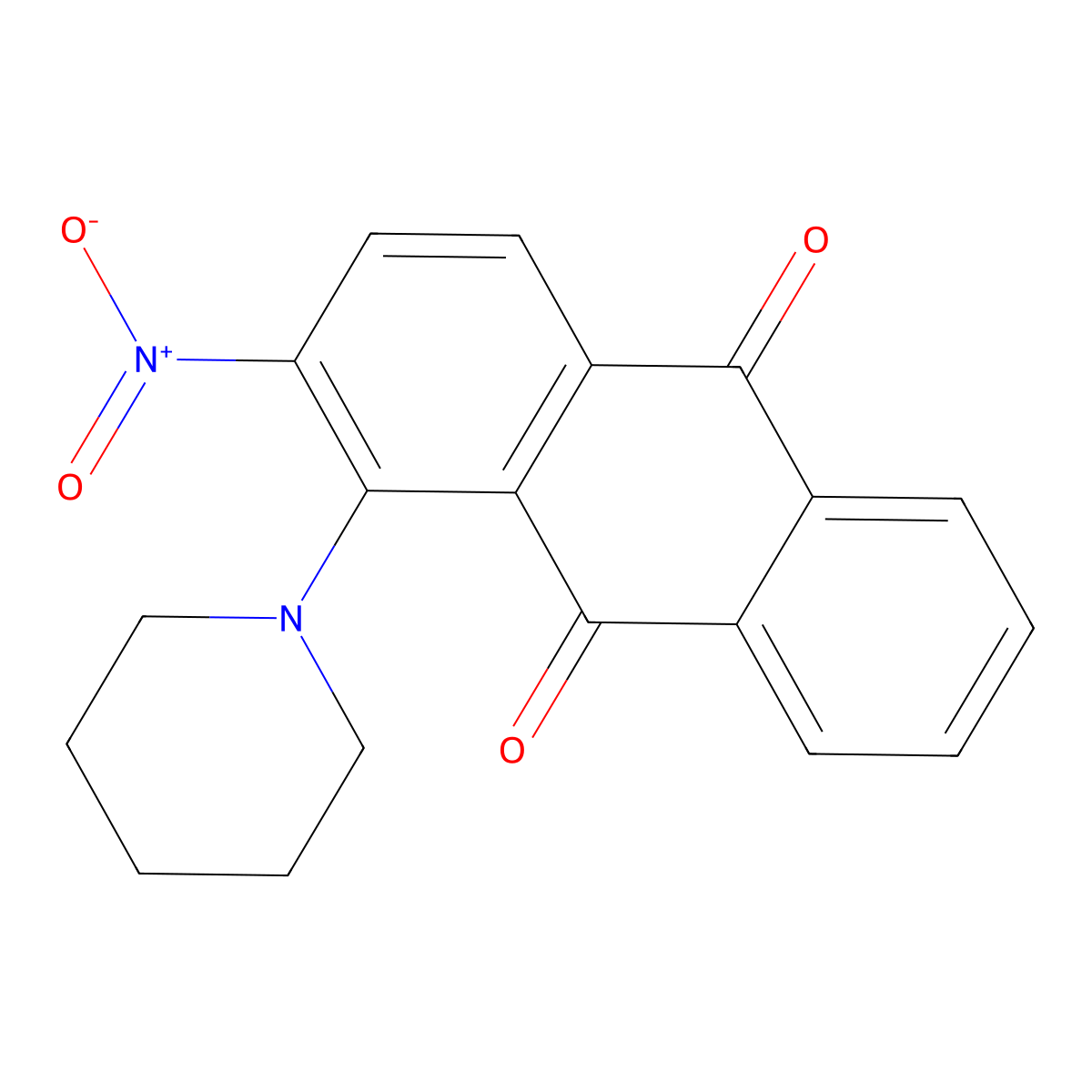 2-Nitro-1-piperidin-1-ylanthracene-9,10-dione molecular structure, CAS 41634-60-0