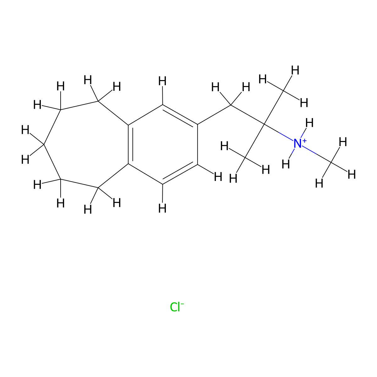 5H-Benzocycloheptene-2-ethanamine, 6,7,8,9-tetrahydro-N,alpha,alpha-trimethyl-, hydrochloride molecular structure, CAS 41635-33-0