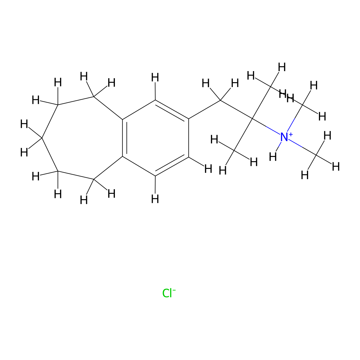 5H-Benzocycloheptene-2-ethanamine, 6,7,8,9-tetrahydro-N,N,alpha,alpha-tetramethyl-, hydrochloride molecular structure, CAS 41635-35-2