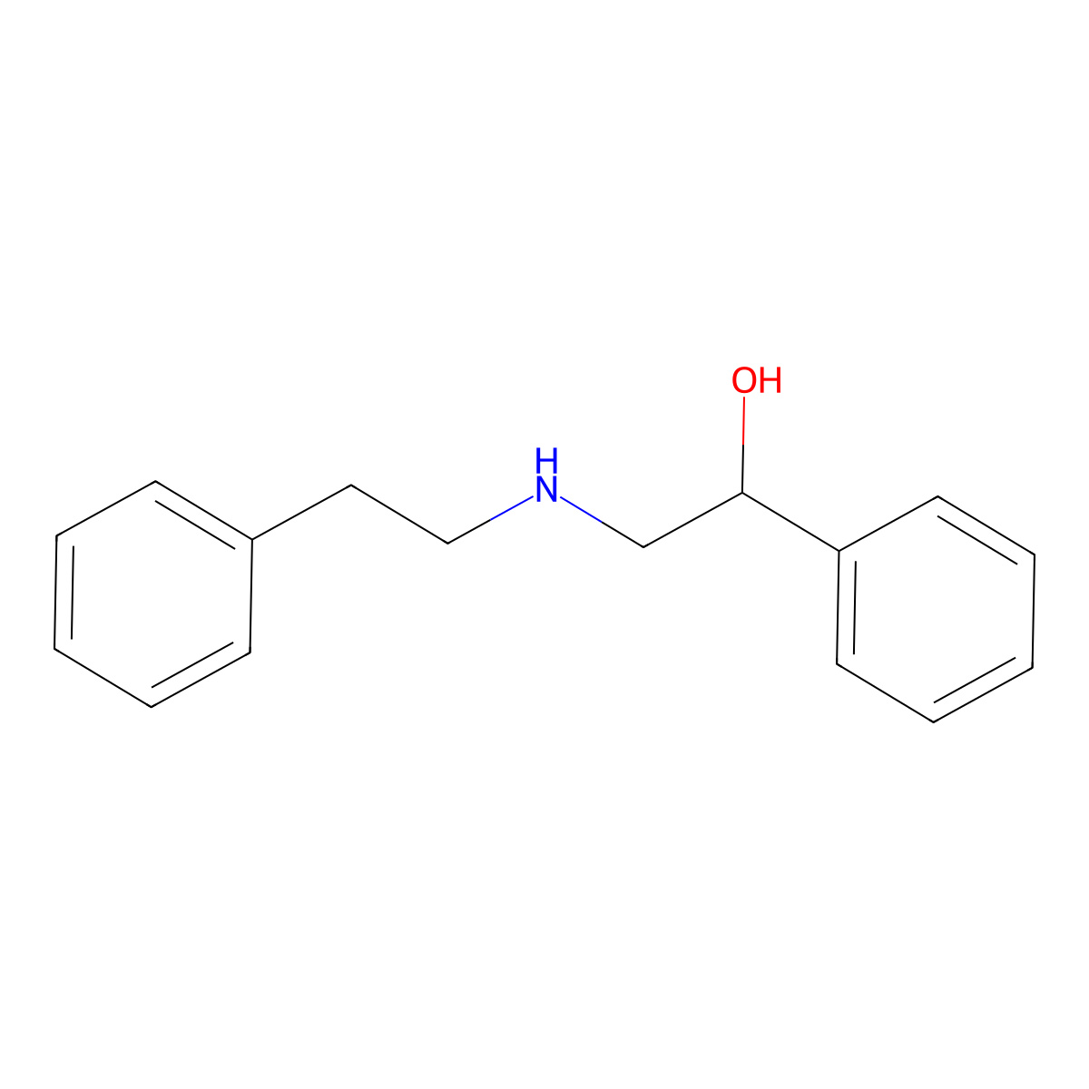Benzyl alcohol, alpha-(phenethylamino)methyl- molecular structure, CAS 4164-20-9