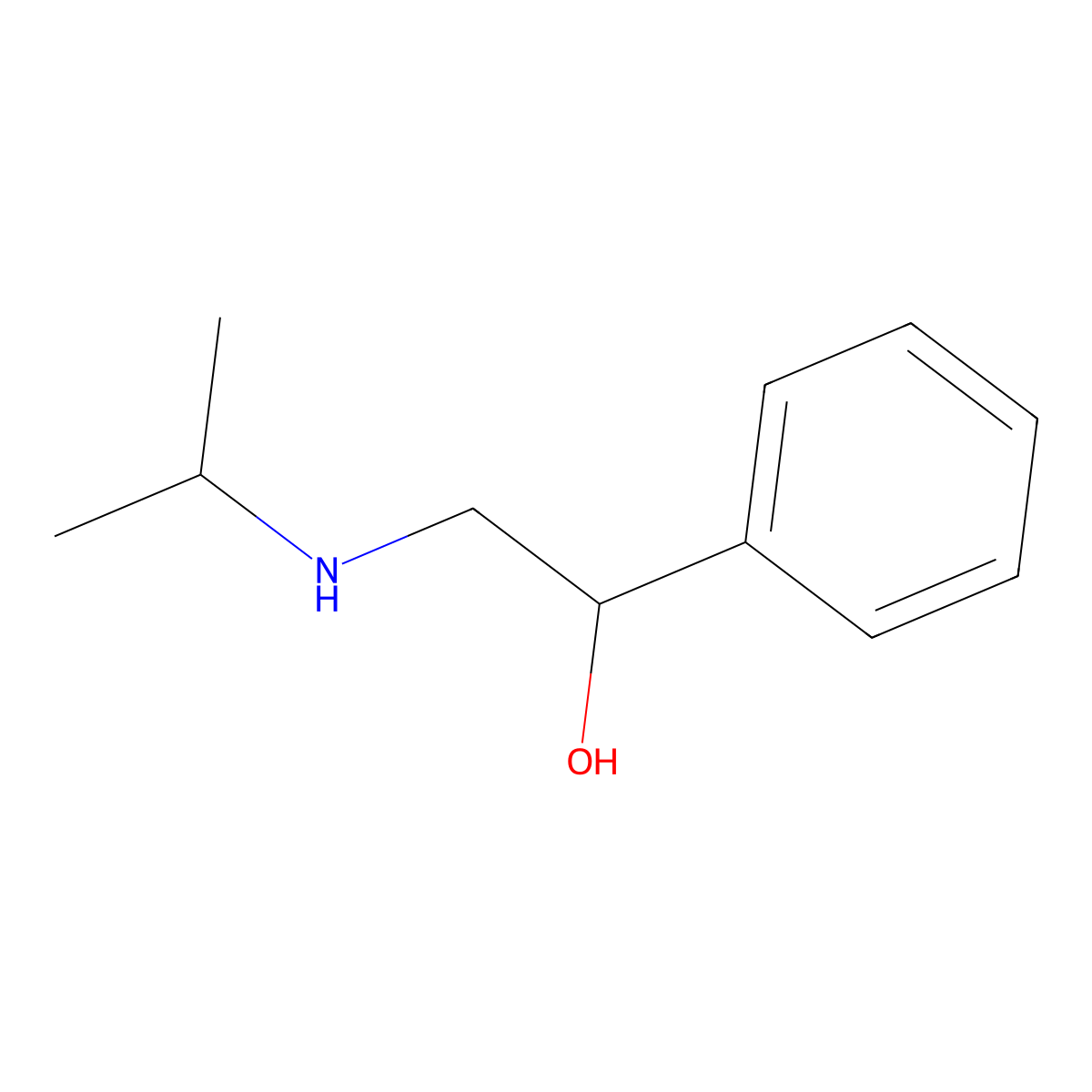 alpha-(((1-Methylethyl)amino)methyl)benzenemethanol molecular structure, CAS 4164-21-0