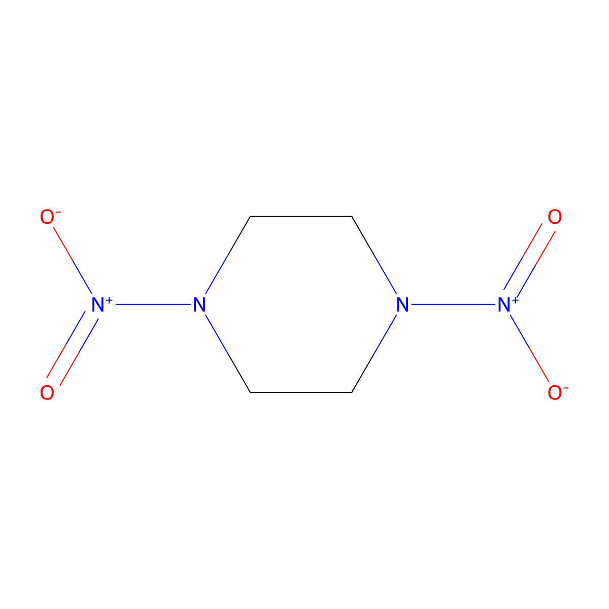 1,4-Dinitropiperazine molecular structure, CAS 4164-37-8