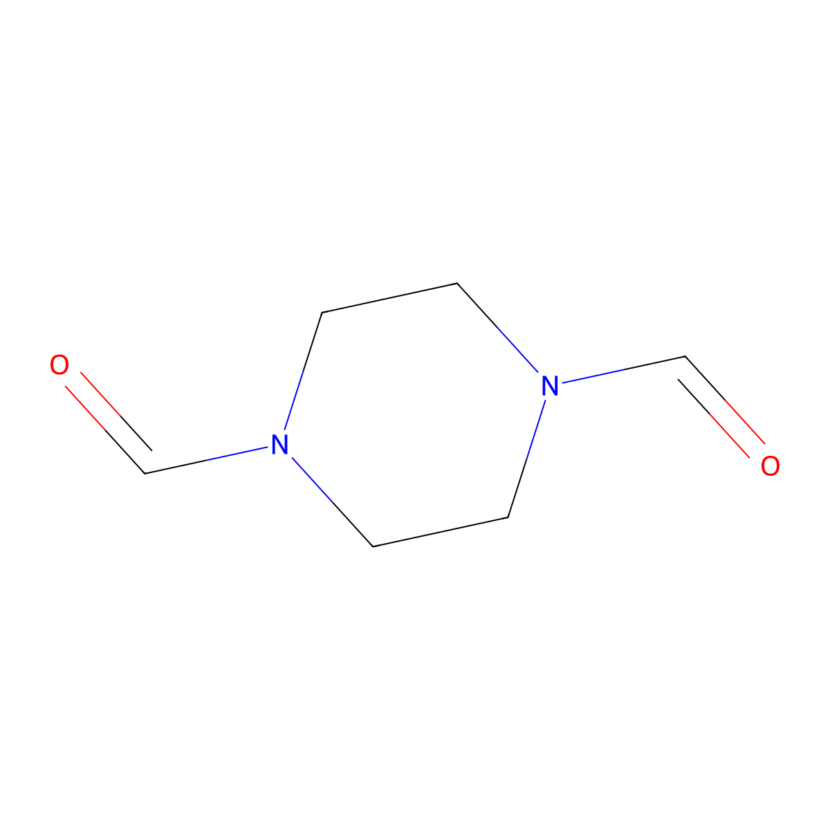 1,4-Piperazinedicarboxaldehyde molecular structure, CAS 4164-39-0