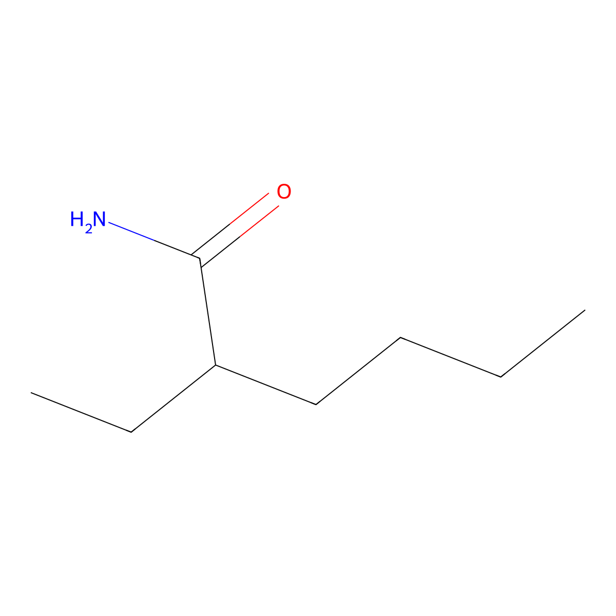 2-Ethylhexanamide molecular structure, CAS 4164-92-5