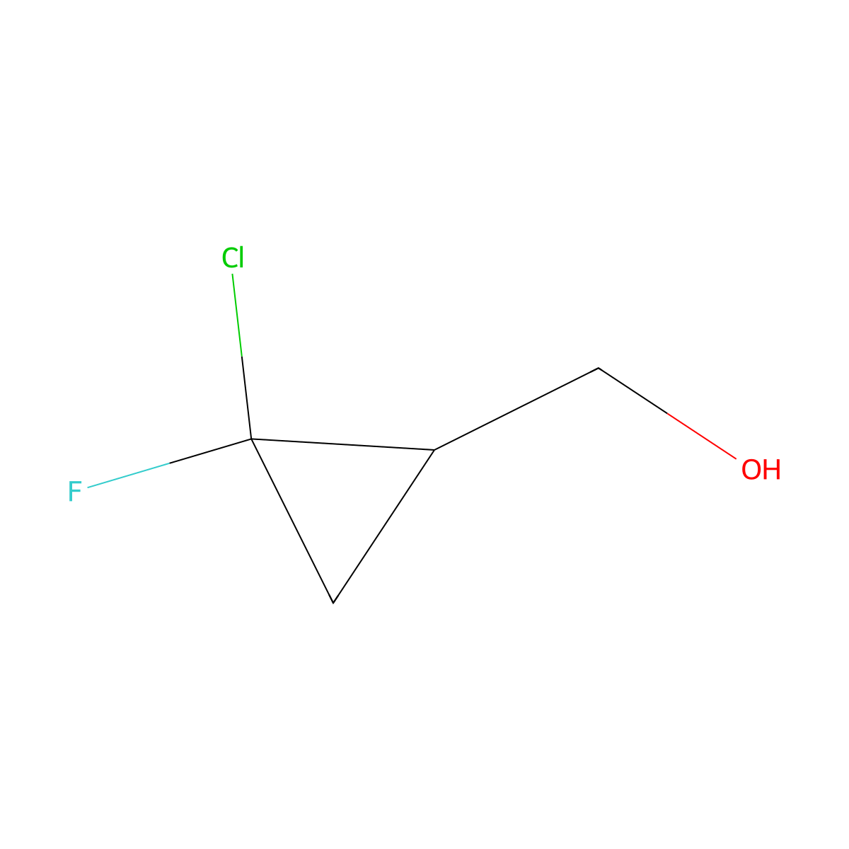 2-Chloro-2-fluorocyclopropanemethanol molecular structure, CAS 41641-22-9