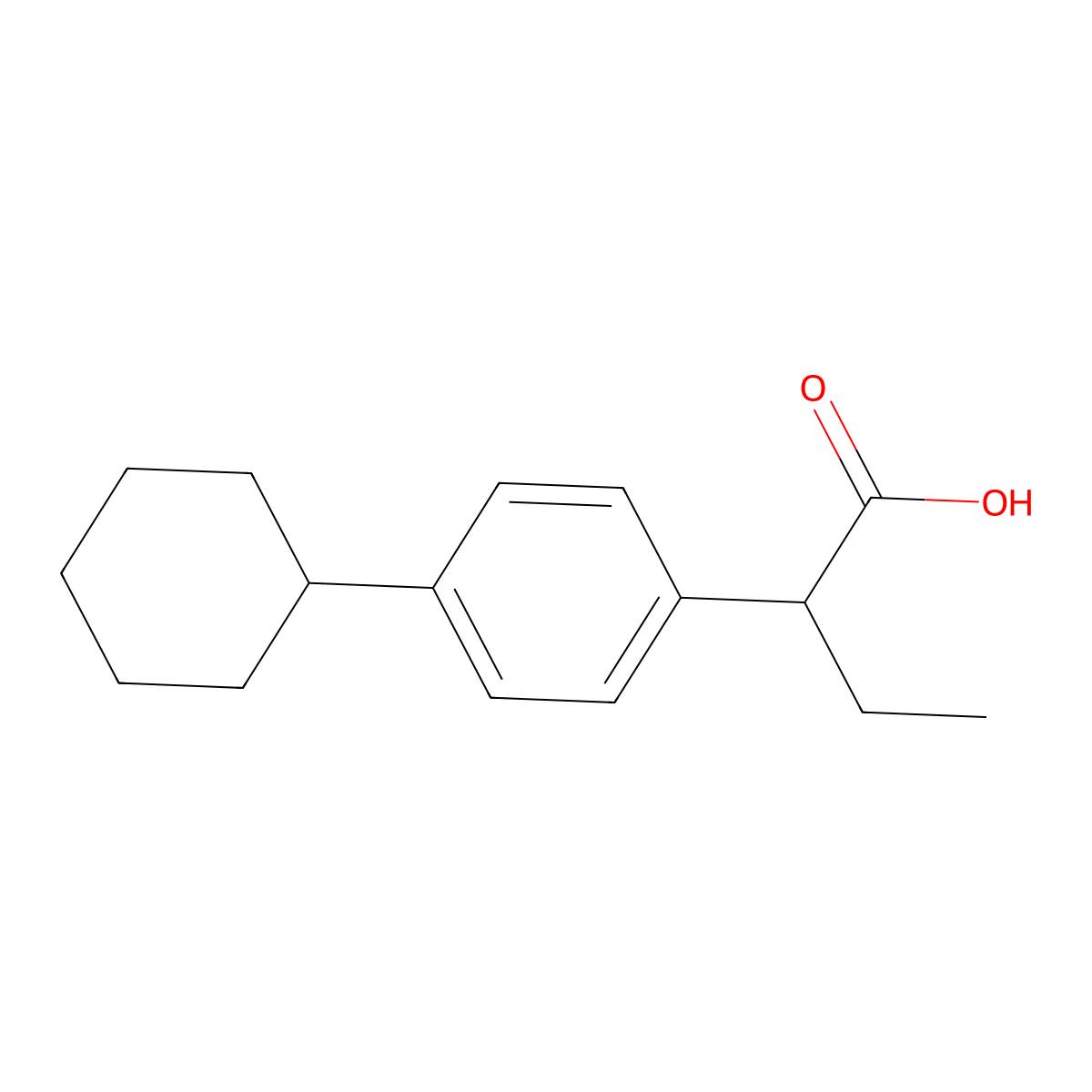 2-(4-Cyclohexylphenyl)butanoic acid molecular structure, CAS 41641-69-4