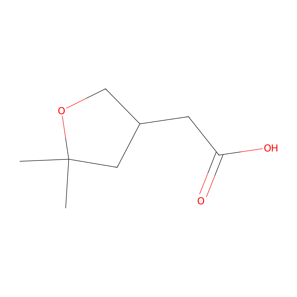 2-(5,5-Dimethyloxolan-3-yl)acetic acid molecular structure, CAS 41644-31-9